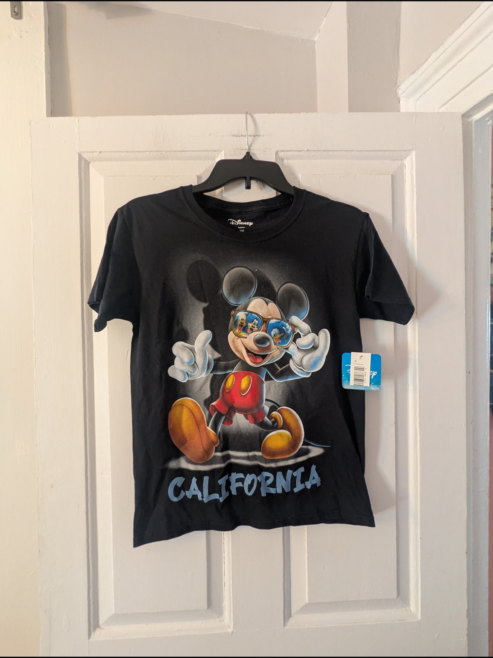 Disney Black Mickey Mouse California Graphic Tee with Colorful Print